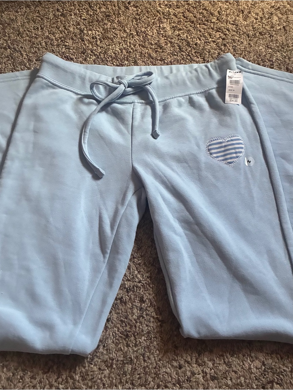 Light Blue' Sweatpants with Heart Patch